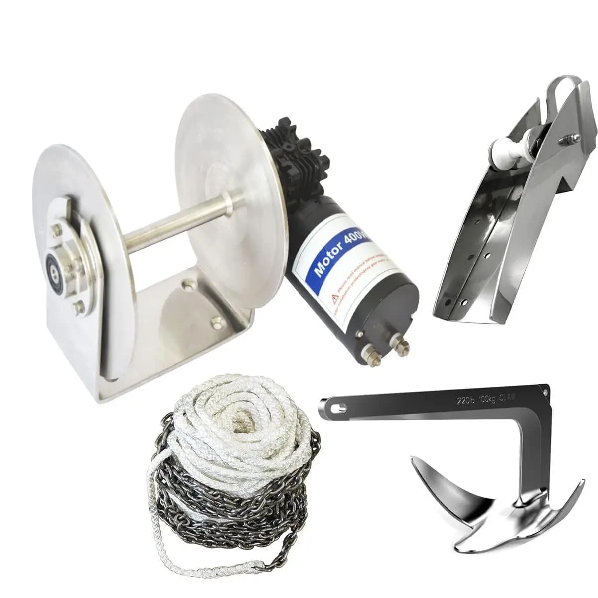 ZD Pass Test Marine Stainless Steel Yacht Electric Rope Winch Remote Drum Anchor Windlass