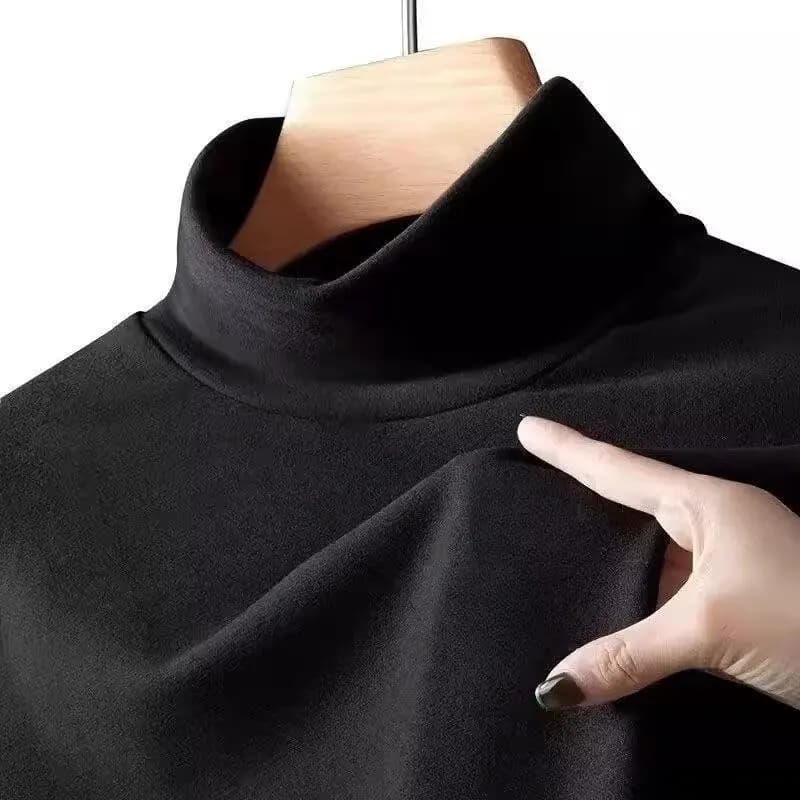 Thickened Double-sided German Velvet Warm Underwear Women's Long Sleeve Half High Collar T-shirt Large Size Korean Style Comm...