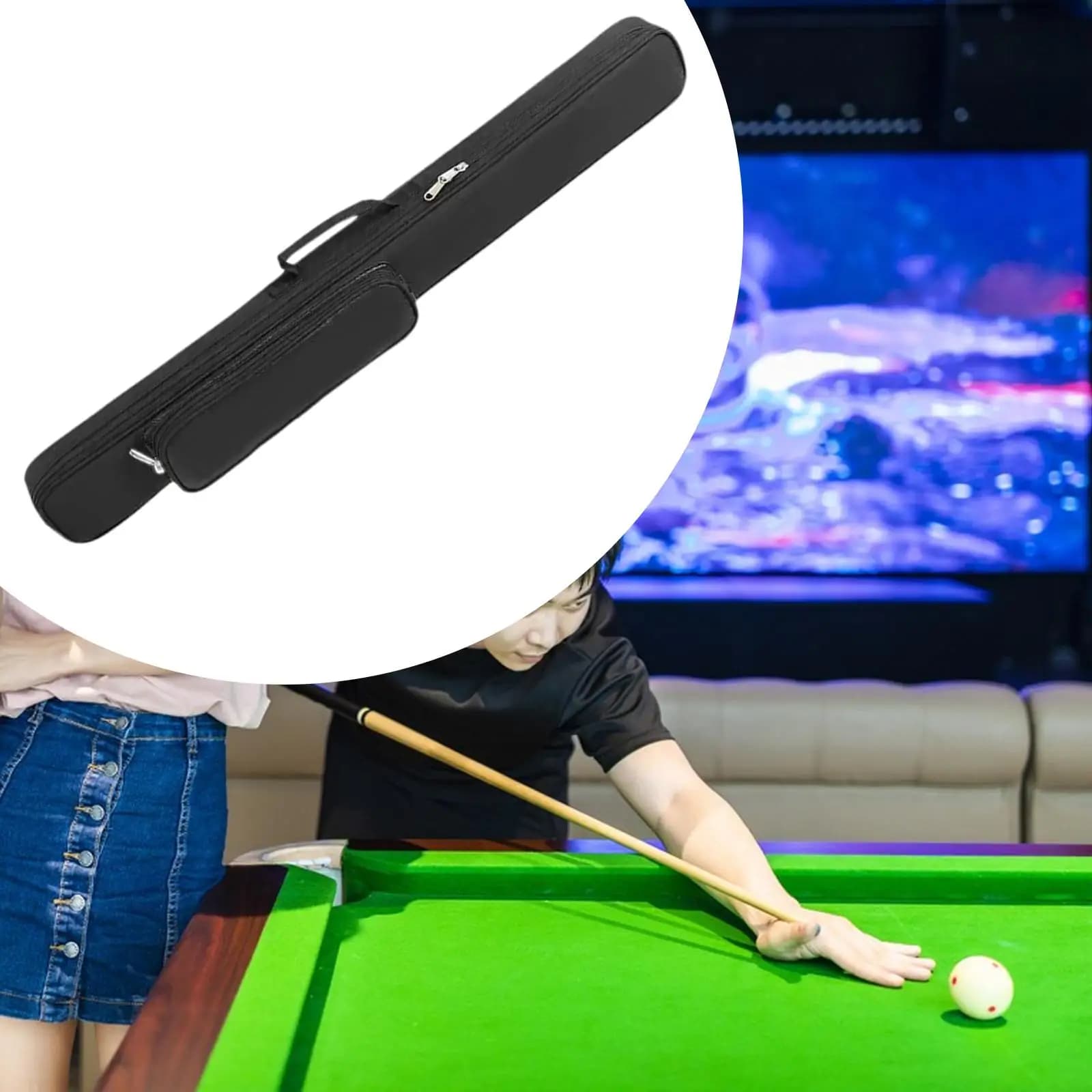 Billiard Cue Case with Handle Stylish Billiards Equipment Lightweight Professional Sturdy Padded Pool Cue Bag for Men and Women