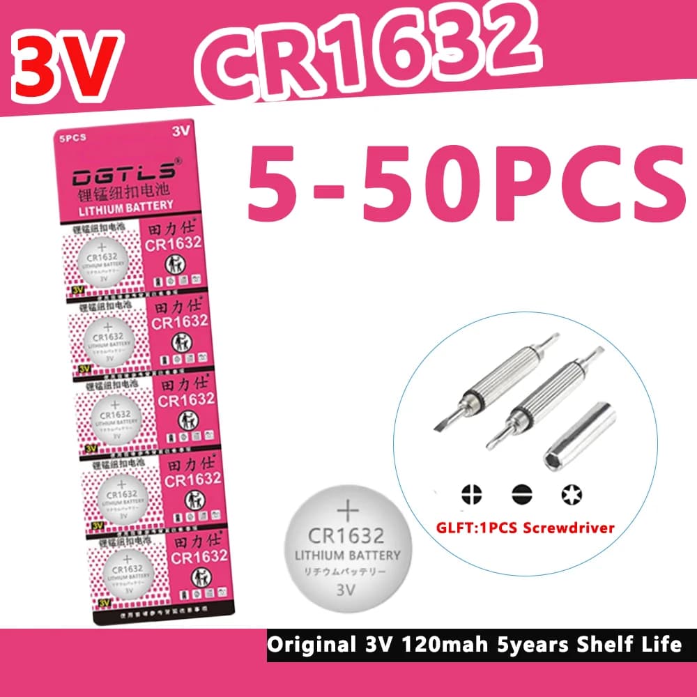 5-50PCS 3V CR1632 Batteria CR 1632 Batteria Al Litio DL1632 BR1632 KCR1632 ECR1632 Automotive Giocattolo di Controllo Remoto Batteria a Bottone