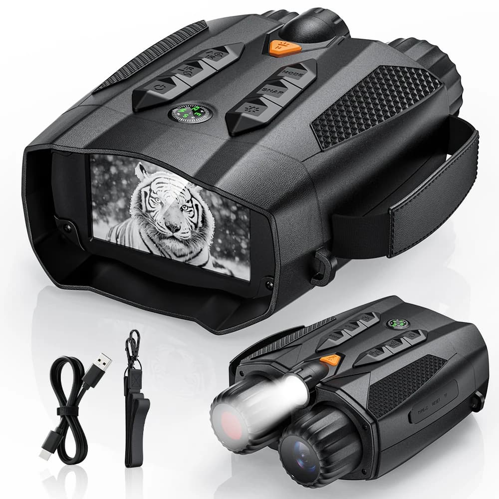 Binocolo per visione notturna con cannocchiale per visione notturna da 5000 mAh 10X Schermo da 2 pollici Ingrandimento 10x per visione notturna esterna