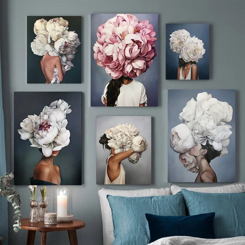 1pc frameless Oil Painting By Numbers Flower and women DIY Paint by numbers On Canvas Home Decor less Digital Painting