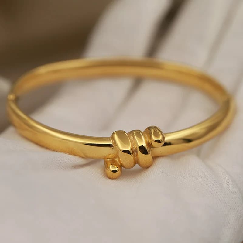 Braccialetti classici con nodo in metallo in acciaio inossidabile 316L per donna Braccialetti eleganti Braccialetti stile semplice antiruggine Gioielli da polso