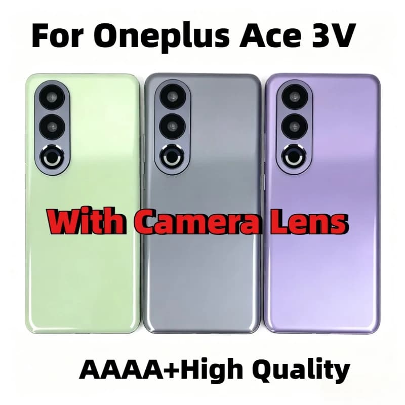Replacement Glass Cover For OnePlus Ace3v 1+ACE 3V PJF110 Back Door Battery Case, Rear Housing Cover With Camera Lens + Adhesive