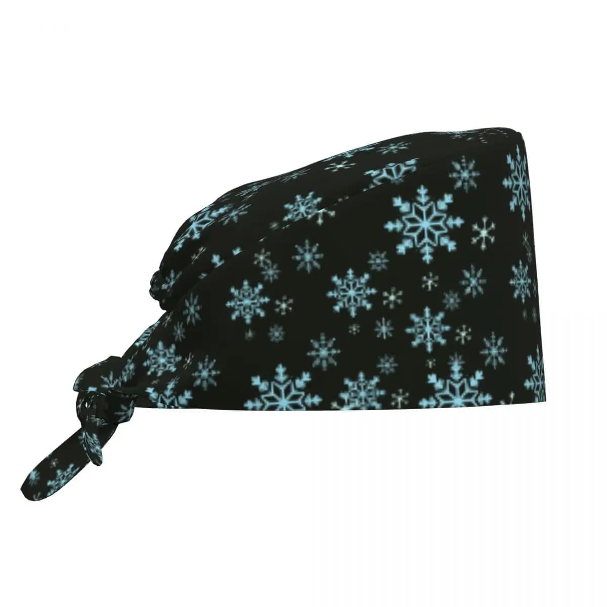 Custom Snowflake Medical Staff Scrubs Hat Unisex Happy Christmas For Chef Hat Scrub Caps