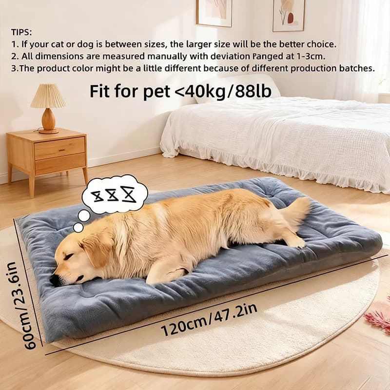 Extra Large Plush Dog Bed 120*60cm, New Thickened Sofa-Style Pet Mat, Super Soft Polyester Bed Mat for Large Dogs Indoor Home