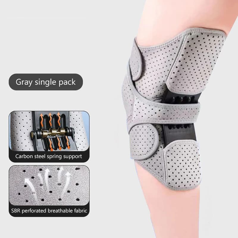 1 Paio di Supporti per Ginocchio Adjustable & Breathable, Stabilizers con Fascia Compressione e Cinghia di Molla per Ginocchiere