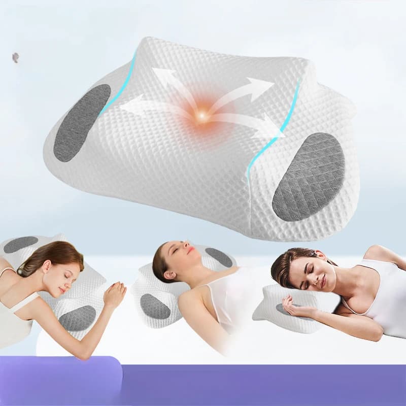 Cuscino a farfalla Cuscino per colonna vertebrale cervicale Cuscino lombare a doppio strato con rotolo a forma speciale Cuscino in memory foam a rimbalzo lento