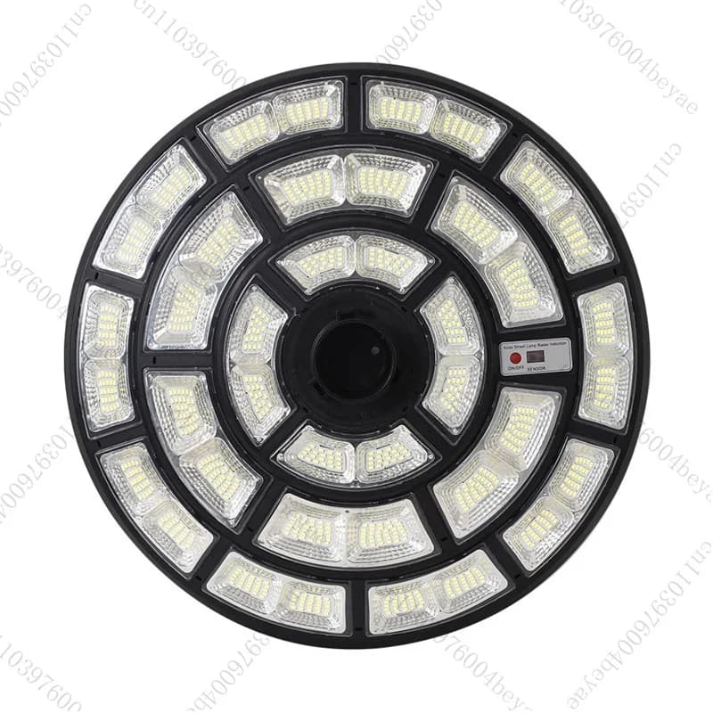Sensore di movimento Luce solare da giardino 500w Telecomando Illuminazione solare rotonda all-in-one