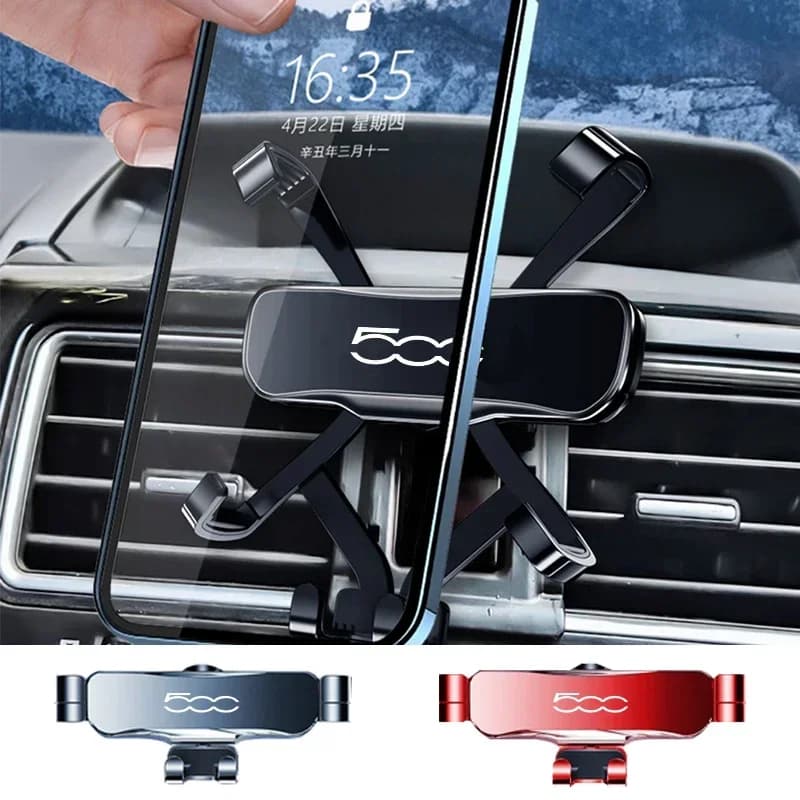 Supporto per telefono da auto per bocchetta dell'aria, compatibile con Fiat 500, 500X, 500L, 500C, 500E, Punto, Tipo, Panda, Bravo - Accessori Auto