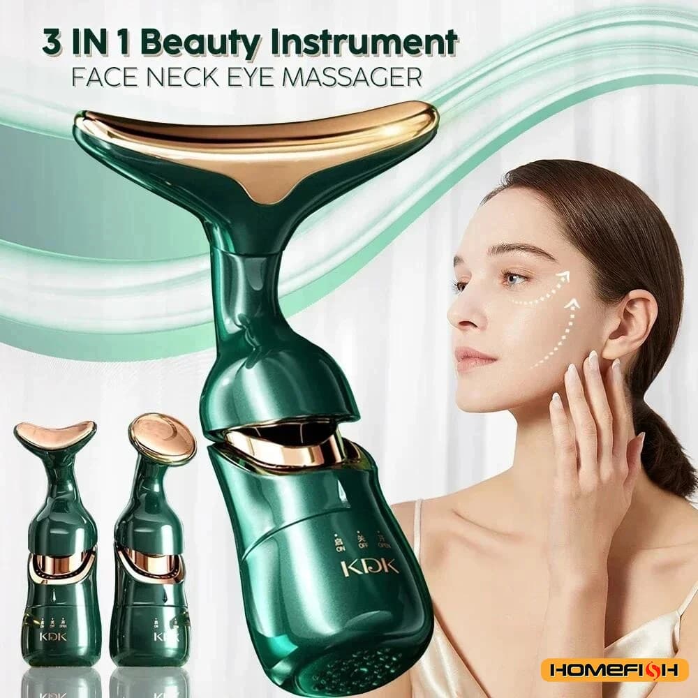 HOMEFISH 3 in 1 dispositivo di sollevamento del viso collo viso massaggio degli occhi viso viso più sottile bellezza EMS rassodamento della pelle antirughe massaggiatore viso