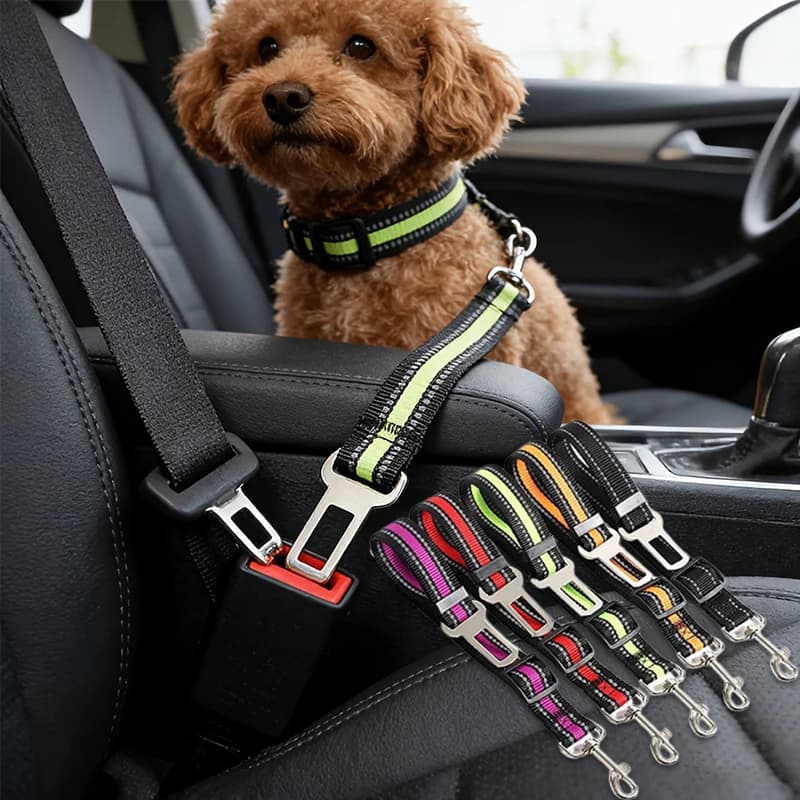 Pet Car Seat Belt, Adjustable Length, Suitable for Different Types of Dogs, Universal Interface, Easy To Install,Ensuring Safety