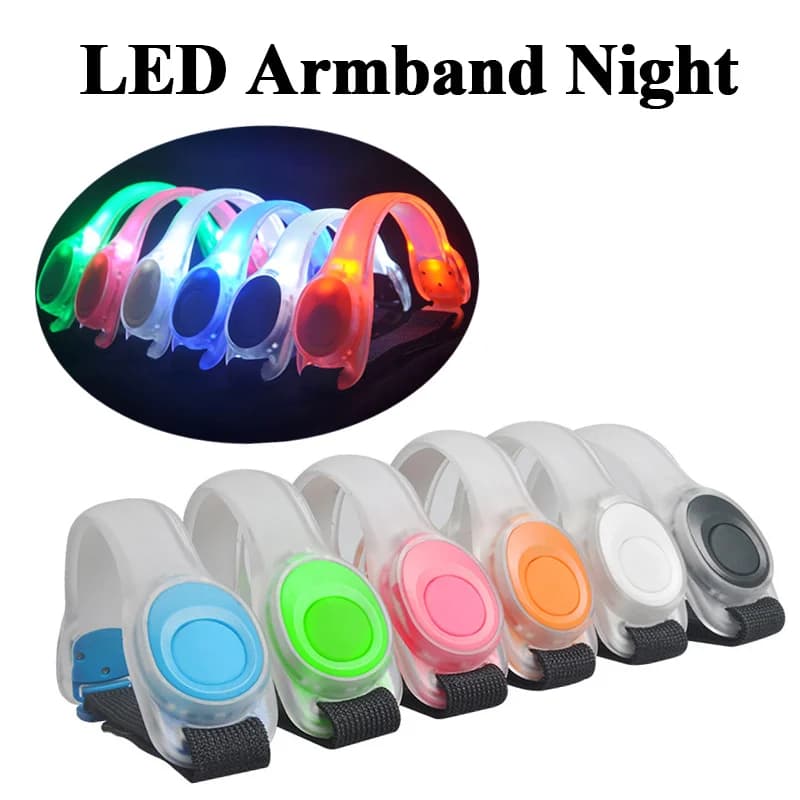 LED Lighted Arm Band for Cycling Night Racing Safety Walk Wheelchair Warning Arm Band for Light Legs Adjustable Wear Arm Belt