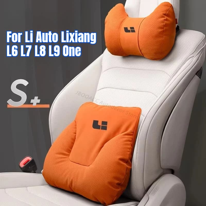 Cuscino Poggiatesta e Supporto Lombare per Auto Li Lixiang L6 L7 L8 L9 One, Comodo Cuscino in Memory Foam per Poggiatesta, Accessori Auto