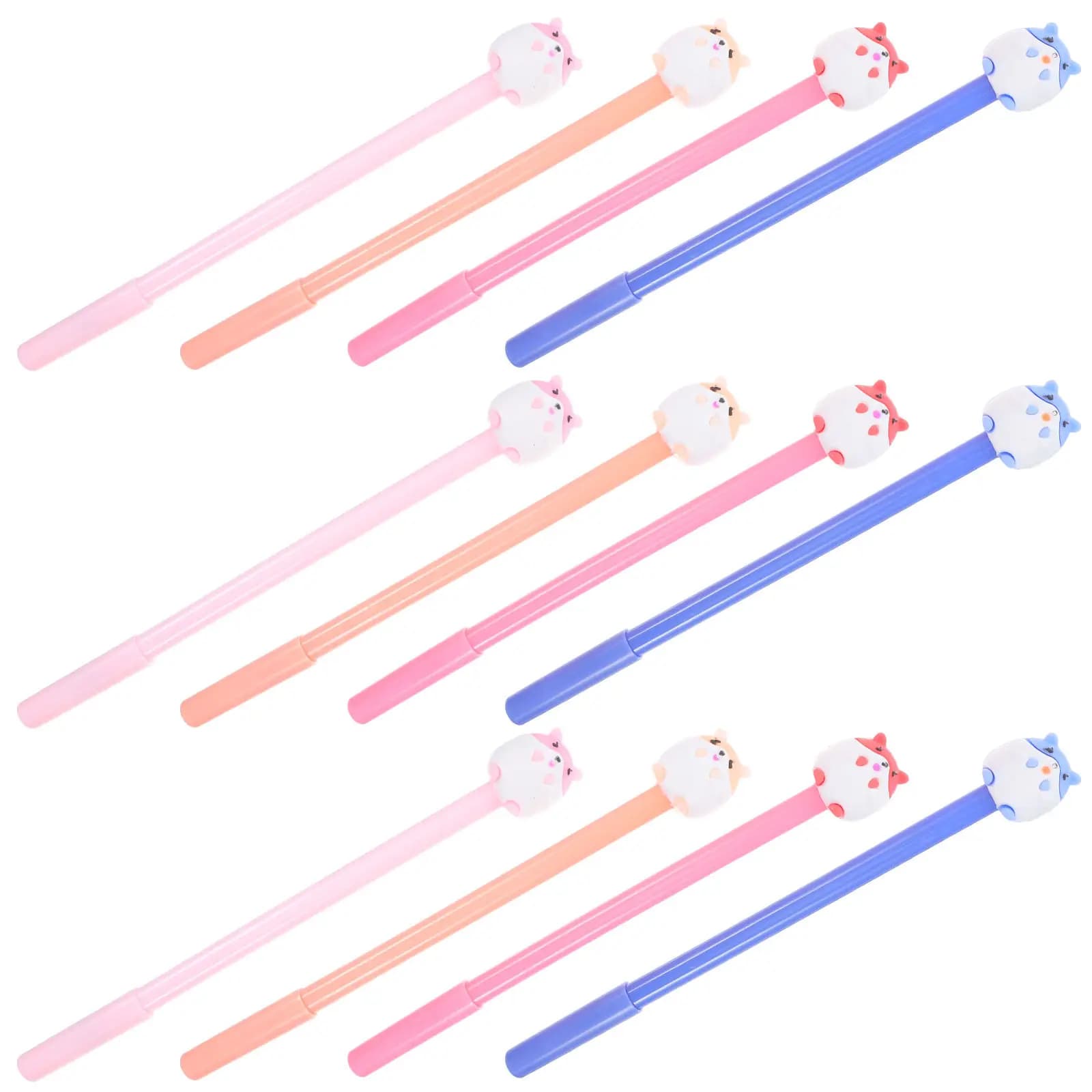 12Pcs Creative Hamster Neutral Gel Pens Smooth Writing Replaceable Core Office School Supplies for Students Hamster Gel Pens