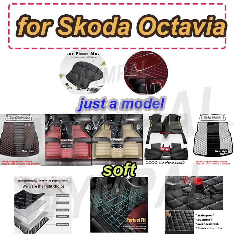 LUXURI Tappetini Auto Per Skoda Octavia MK3 5E 2023 2022 2021 2020 2019 2018 2017 2016 2015 2014 2013 Tappetini