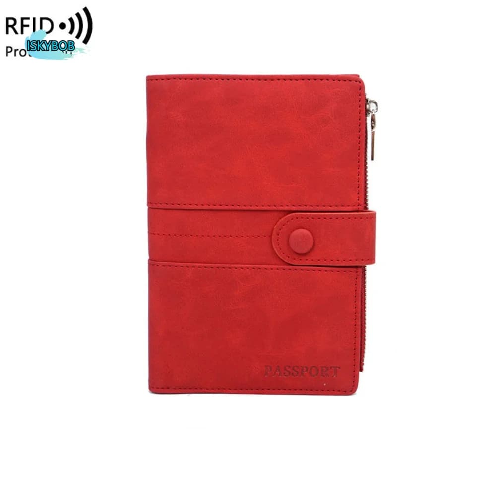 Portafoglio da Viaggio RFID Antifurto in PU, Custodia per Passaporto, Porta Documenti Multifunzionale per Check-in Aereo, Clip per Passaporto da Donna