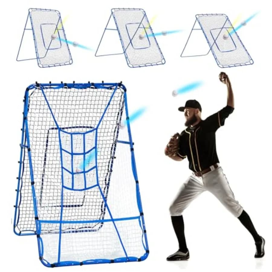 Rete di Rimbalzo per Pallavolo e Baseball, Rete di Rimbalzo per Softball con Regolazioni Rapide, Rete di Rimbalzo per Lacrosse con Regolazioni Veloci