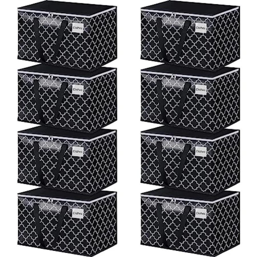 Bags for Heavy Duty Tracks with Labels Pockets, Foldable Containers for Movers, Camping, Travels, Foldable Boxes with Hinge and Handle