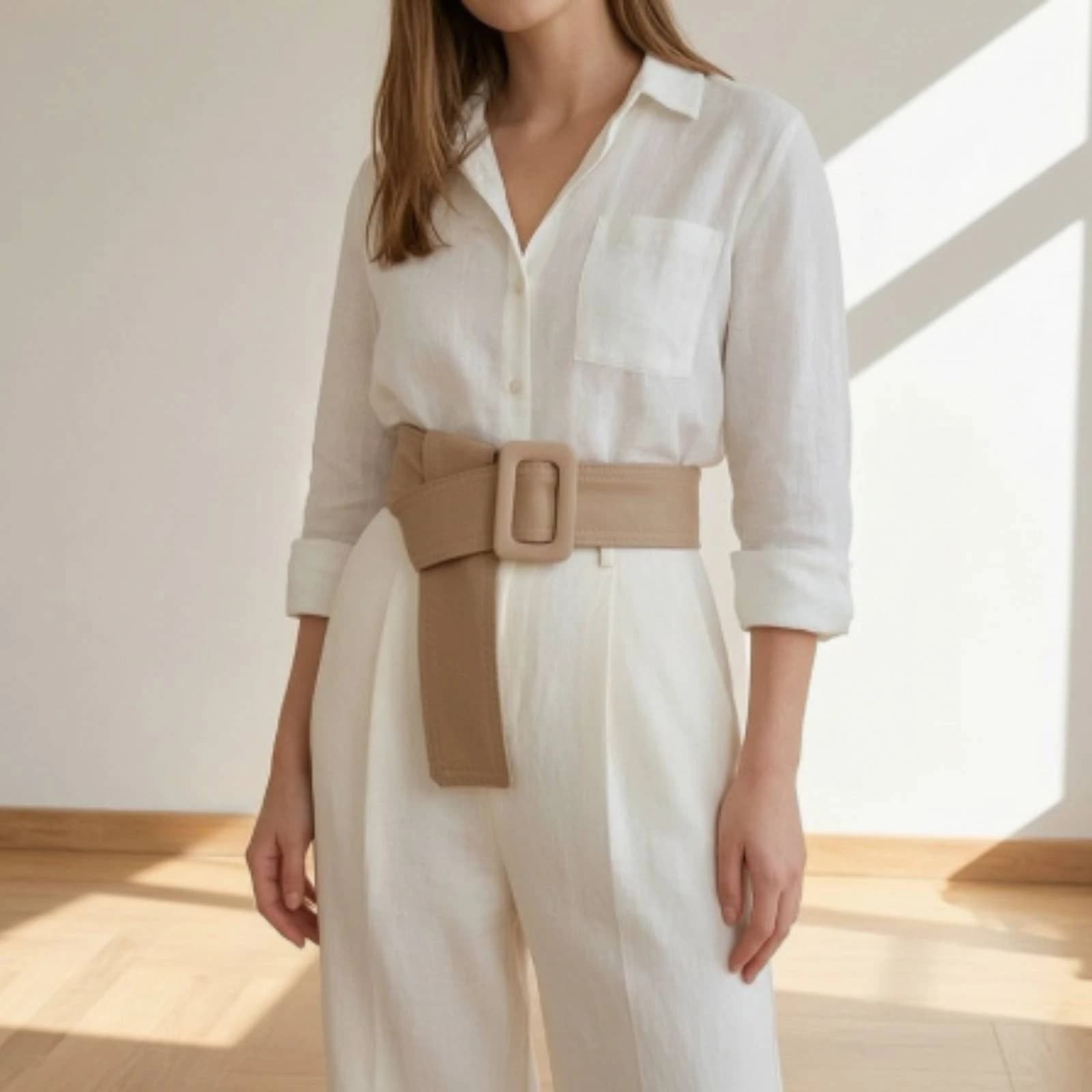 Canvas Waist Belt with Alloy Buckle Casual Wide Canvas Belt Metal Fashionable for Women, Outerwear, Coats