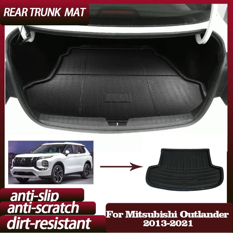 Tappetino per bagagliaio posteriore per auto per Mitsubishi Outlander 3 PHEV 5 set 2013 ~ 2021 Parti del vassoio per bagagli Tappetino per vassoio antiscivolo impermeabile