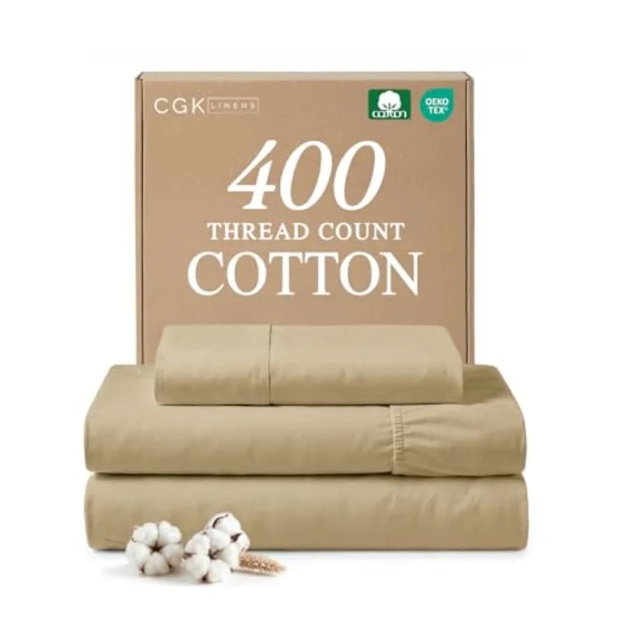 Set di Lenzuola - 100% Cotone - Set da Letto in Cotone 3 Pezzi con Tasche Profonde fino a 16 Pollici - Ultra Morbido, Traspirante e Rinfrescante