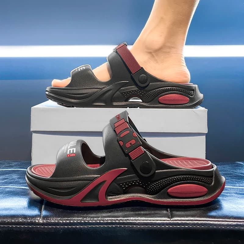 Men's Sports Sandals Summer Outdoor Wear-Resistant Slip-Resistant Soft Bottom Outdoor Slippers Driving Dual-Purpose Thick Bot...