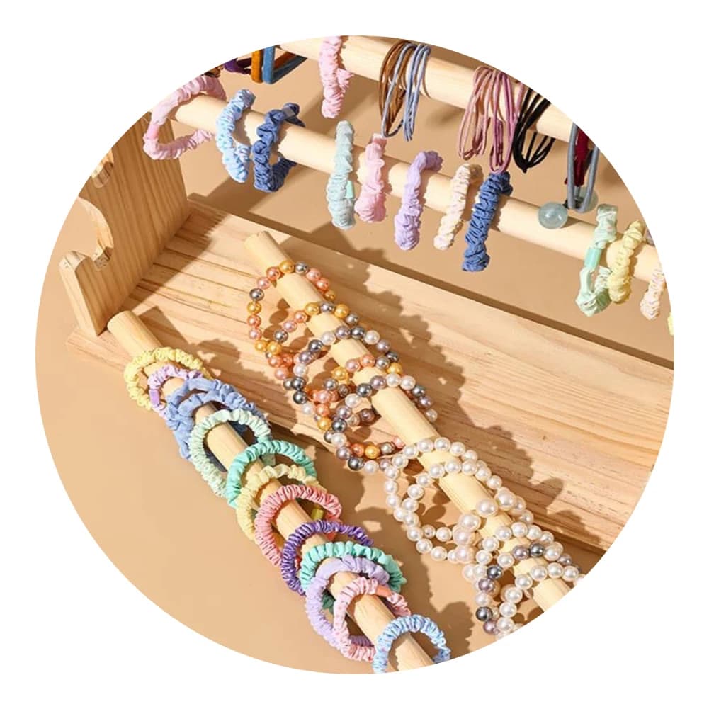 Espositore per Bracciali in Legno a 3 Livelli, Organizzatore per Gioielli