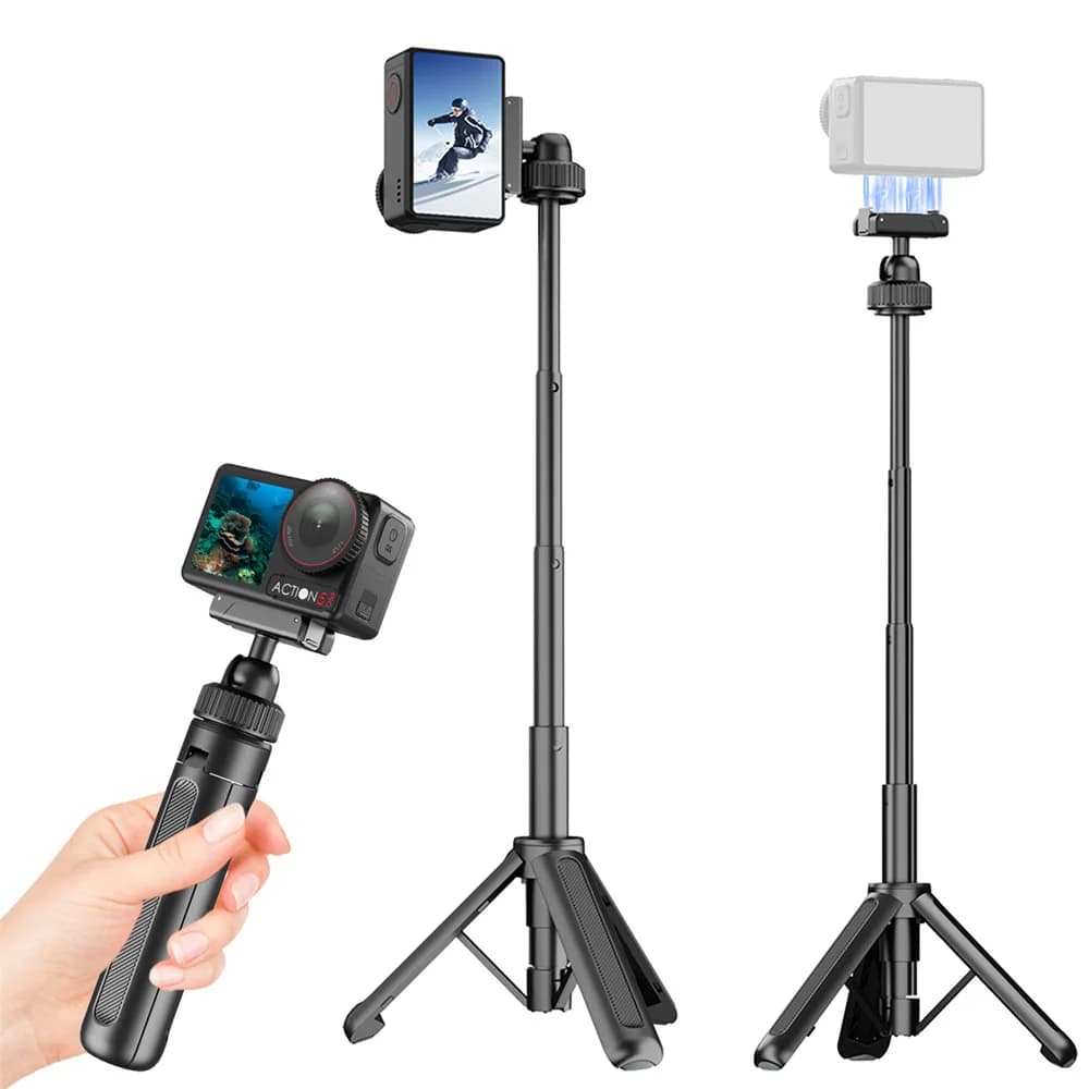 Treppiede magnetico per action camera a sgancio rapido con testa a sfera 360 per DJI Osmo Action 5 Pro/4/3 Impugnatura telescopica per selfie stick