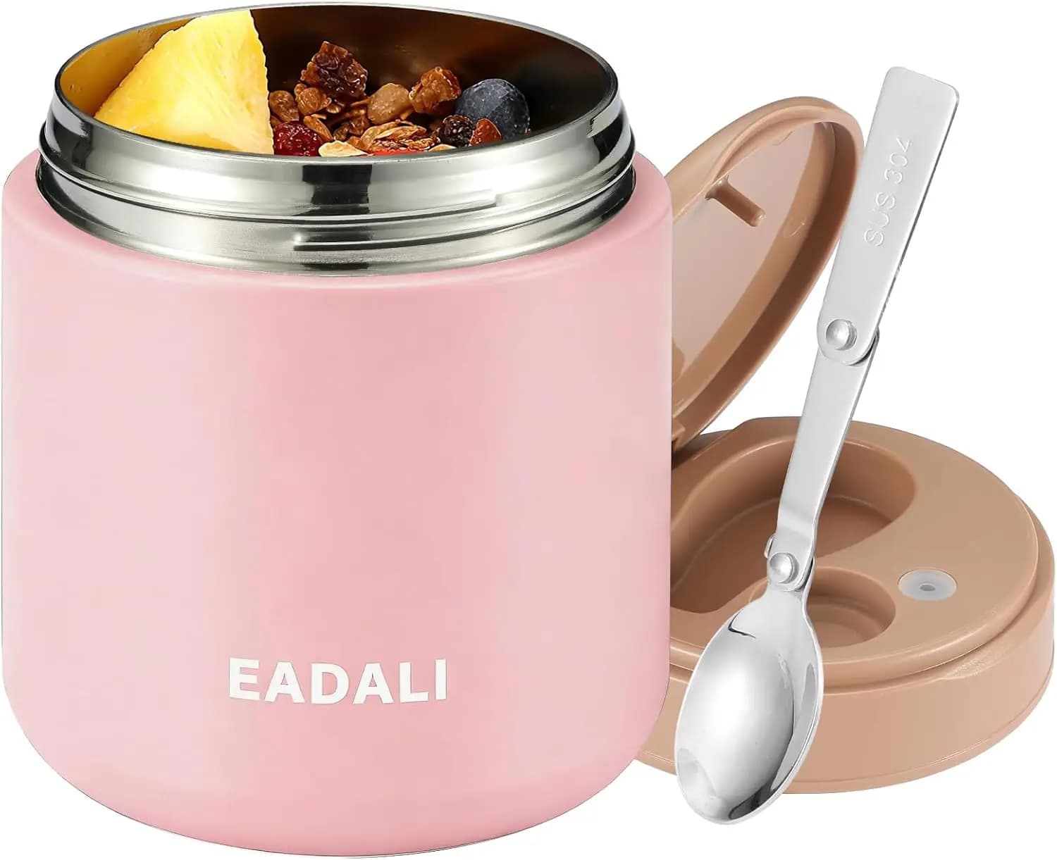 15.2oz Kids Food Jar for Hot Food – Vacuum Insulated Lunch Container with 316 Stainless Steel Interior, Leakproof Wide Mouth & Foldable Spoon for School Meals