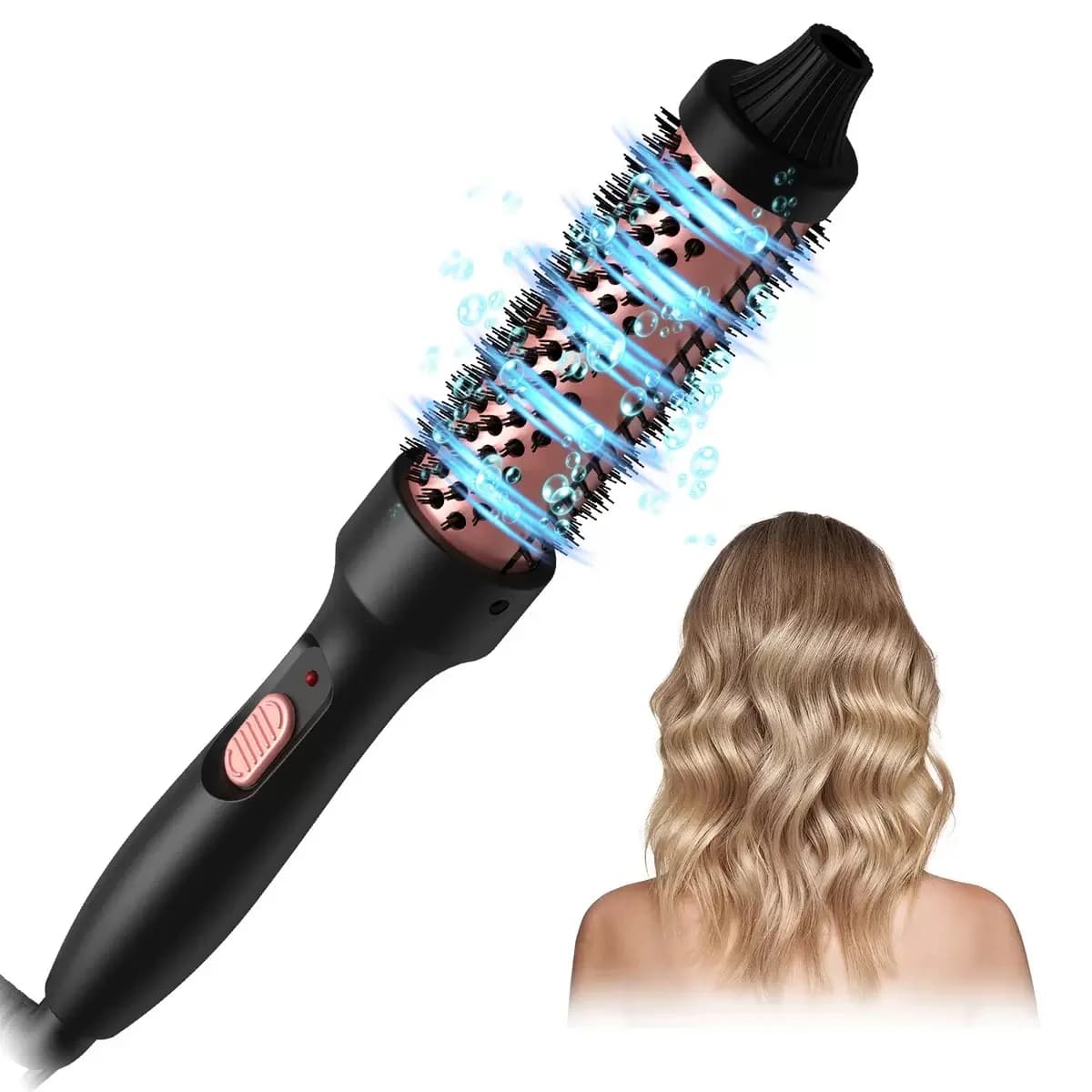 1.25 Inch Curling Iron Brush 1 1/4 Inch Double PTC Heated Hair Curling Comb Tourmaline Ionic Hair Curler Curling Iron for Travel