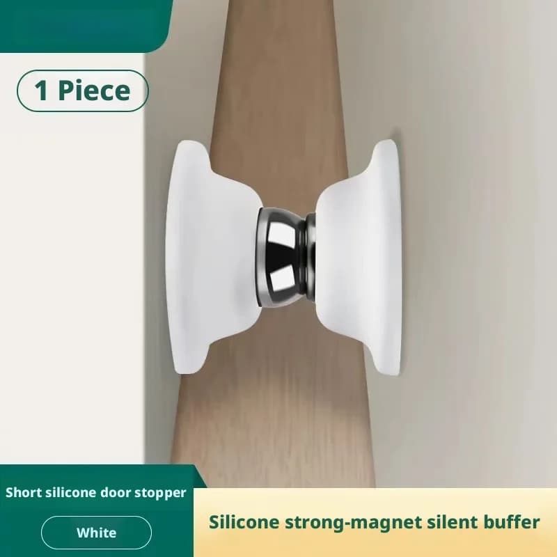 Fermaporta Magnetico Robusto Corto, Antivento e Anti-Collisione in Silicone, Design Silenzioso Senza Foratura e Non Dannoso per la Casa