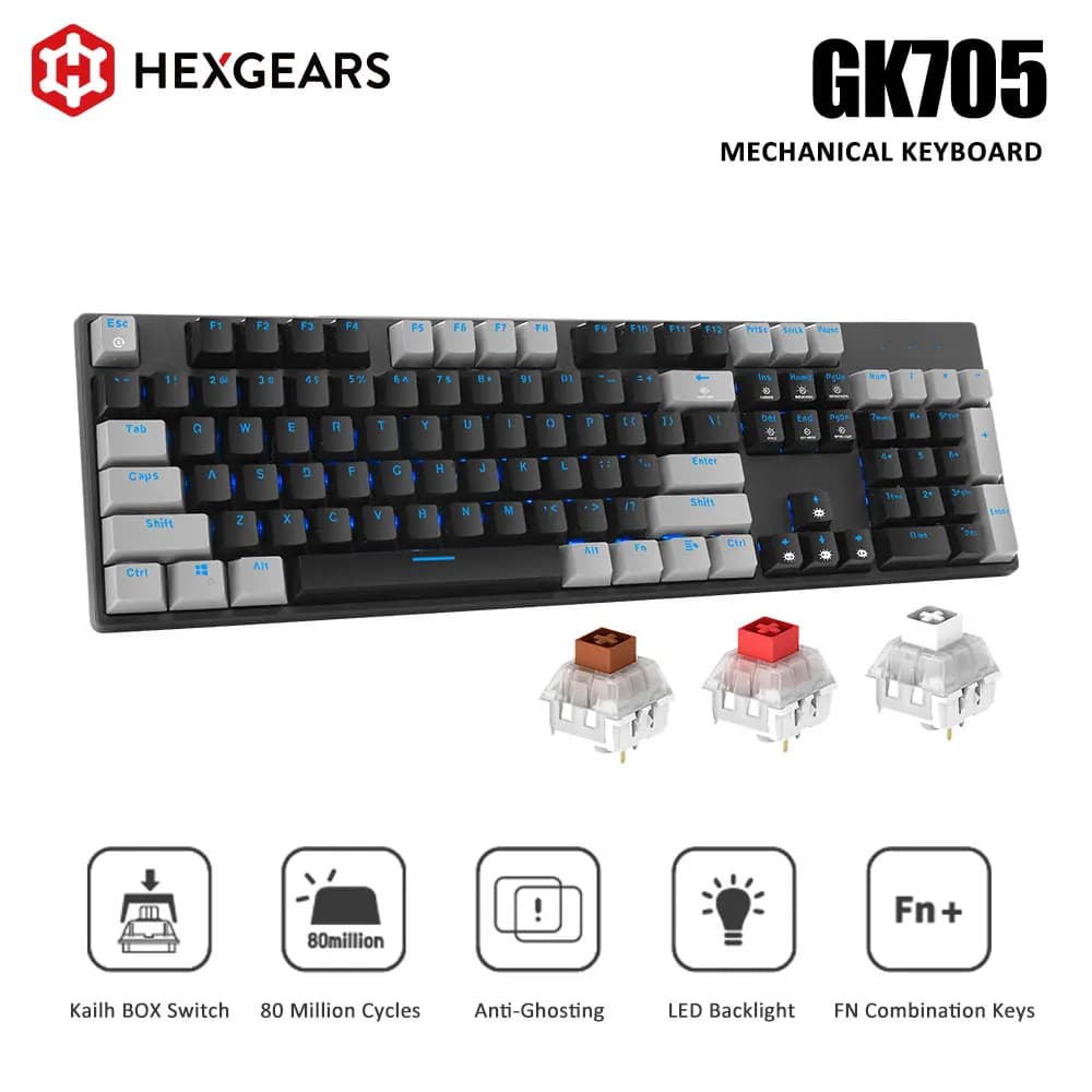 HEXGEARS GK705 104 Tasti Impermeabile Kailh SCATOLA Interruttore Tastiera Meccanica Hot Swap LOL Tastiera Da Gioco Meccanica