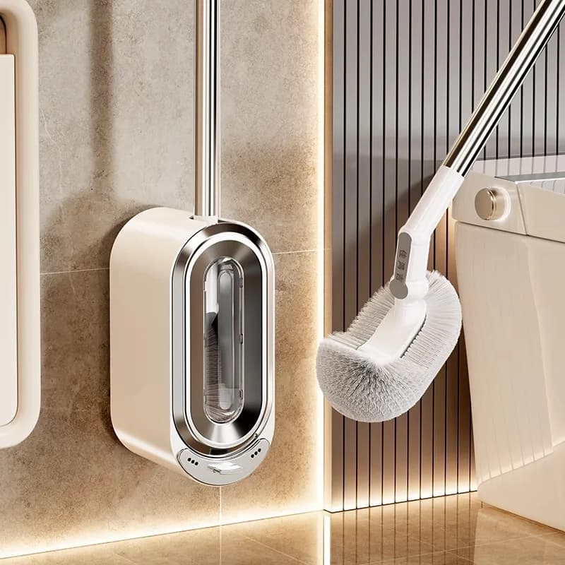 Porta scopino per WC a parete Manico lungo Strumento per la pulizia del bagno Nessun angolo morto
