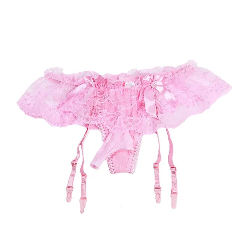 Mens Sissy Pouch guaina mutandine g-string reggicalze maglia ultrasottile pizzo biancheria intima traspirante gay imita Lingerie Bikini