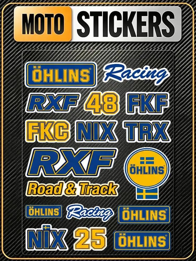 Adesivi Riflettenti Impermeabili di Sicurezza OHLINS Universali per Auto, Casco, Tazza, Frigorifero