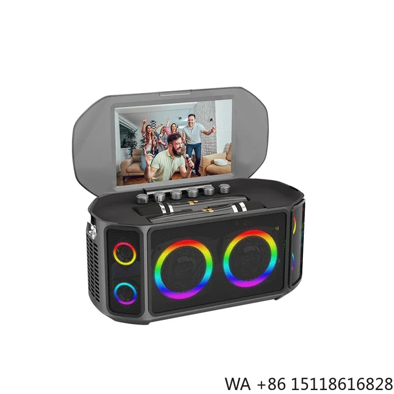 All-in-one Ktv Touch Screen Wireless Smart Party Blue Tooth Android System Powerful Machine Karaoke Players Speaker With Mic