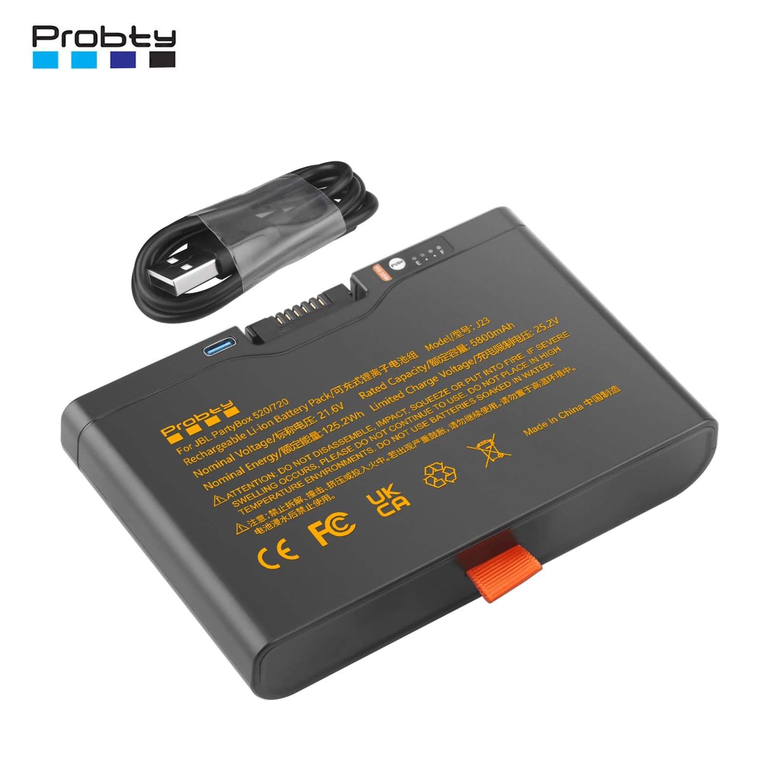 Probty 5800mAh Battery for JBL FG6CELL21700GP Partybox 520 720 BOOMBOX 4 Speaker Battery with TYPE-C PD Fast Charging Port
