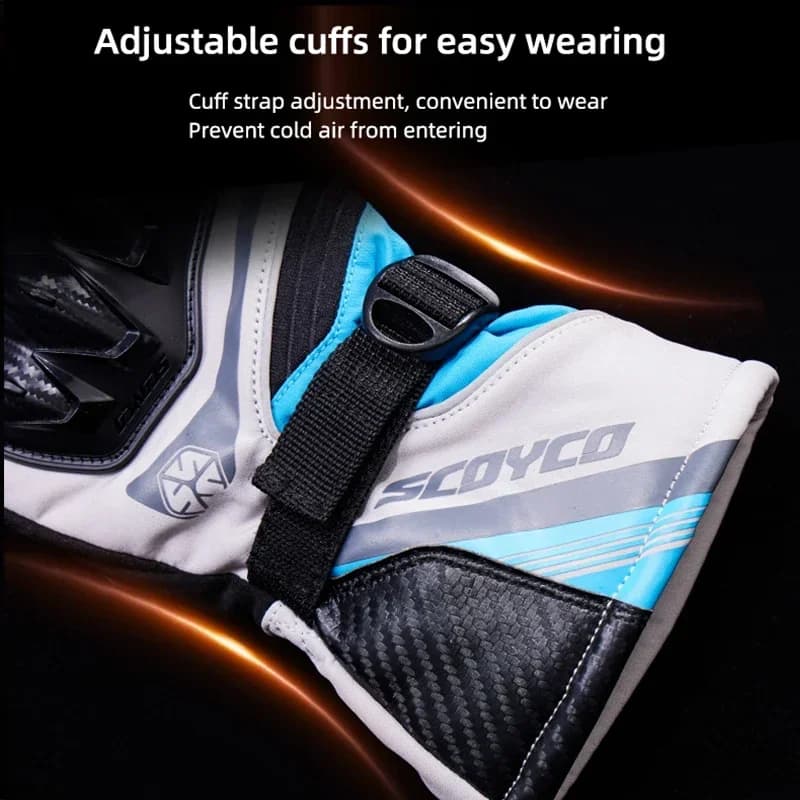 SCOYCO Carbon Fiber Motorcycle Gloves Warm Anti-Fall Motocross Glove for Men Women Touch Screen Carbon Moto Dirt Bik Accessories