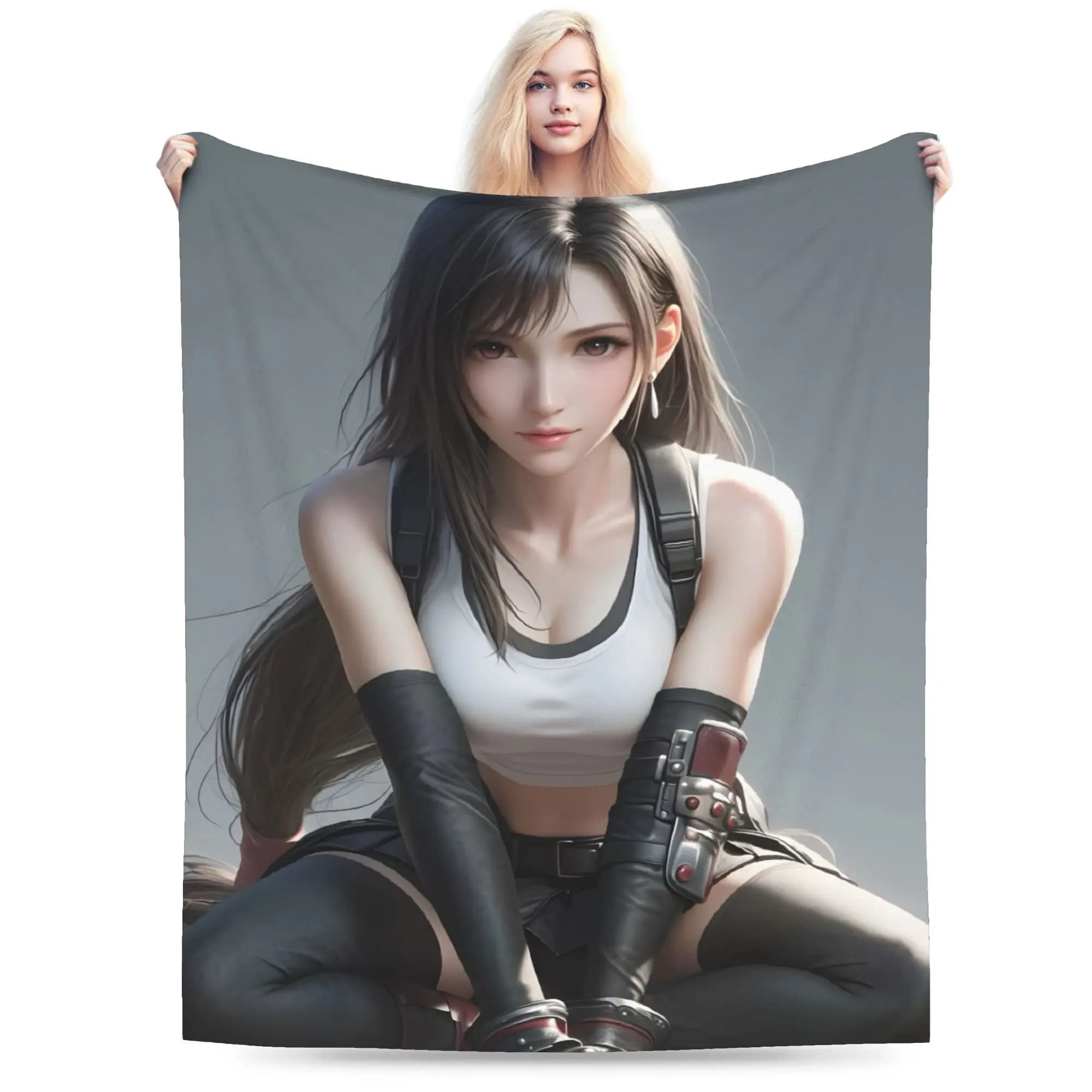 Tifa's cartoon pattern Flannel printed blanket suitable for all seasons suitable for living room office sofa and travel