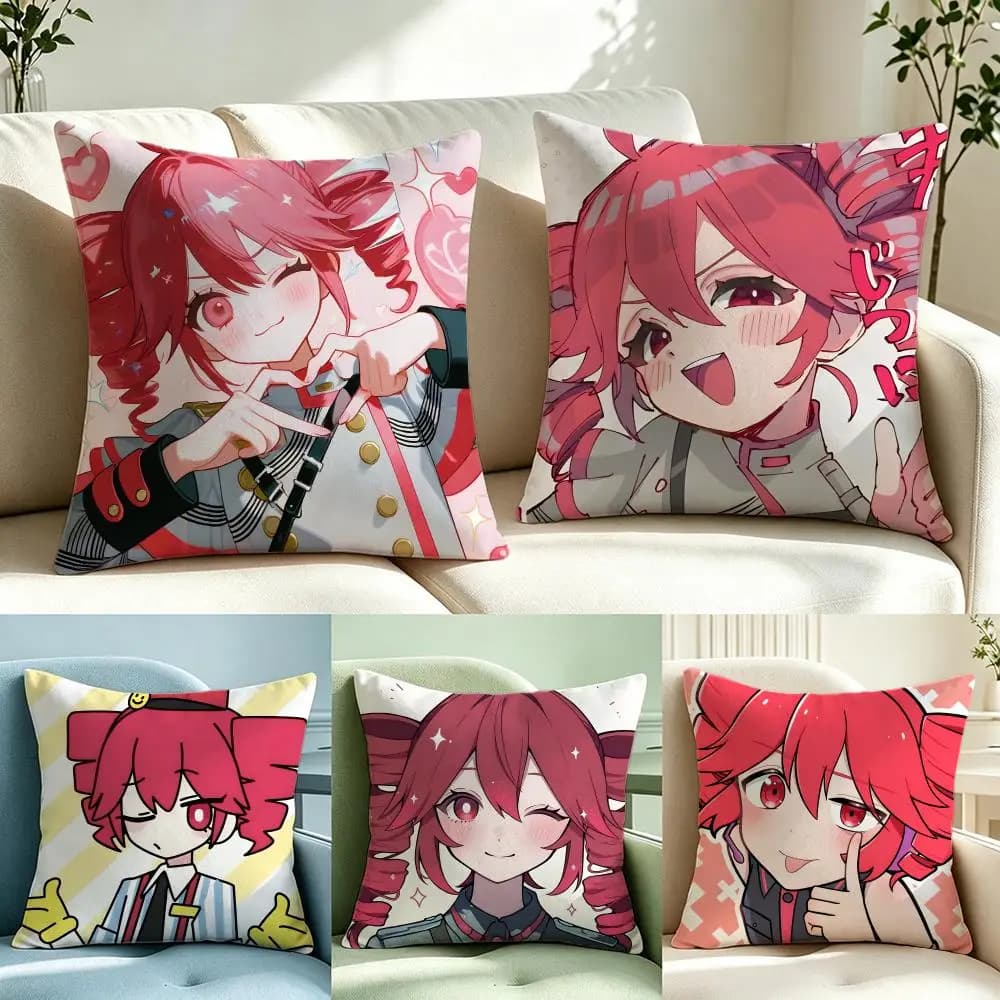 Character Teto Teto Cushion Cover Short Plush Cushion Cover Double Sided Print Washable Sofa Pillowcase Home Decor Gift