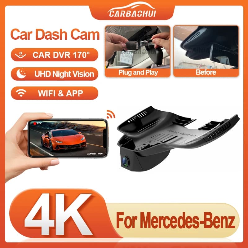 HD 4K 2160P Plug And Play Wifi Car Dvr Dash Cam Driving record for Mercedes Benz Class E w213 Class C w205 s205 AMG GT DashCam