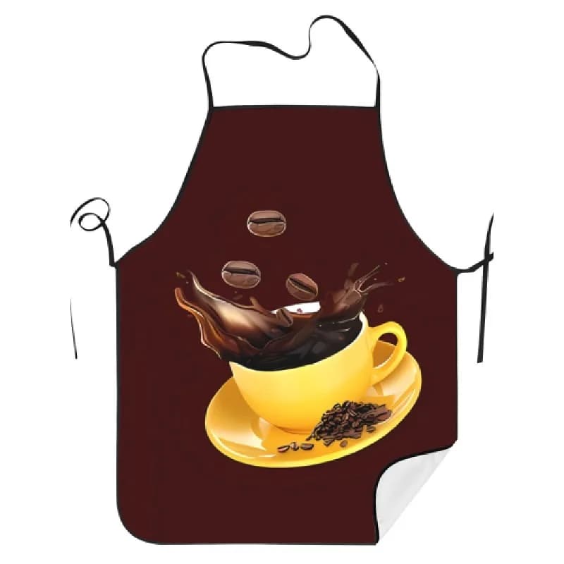 1pc Coffee Bean Creative Design Kitchen Apron Chef Aprons Print One Size