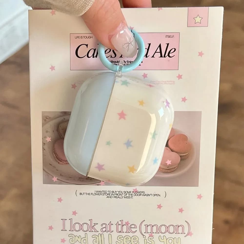 Semplice Stelle Colorate Shell Per Apple Airpods 4 1 Pro 2nd 2 3 Cute Star Senza Fili Bluetooth Scatola di Ricarica Auricolare Custodia Antiurto