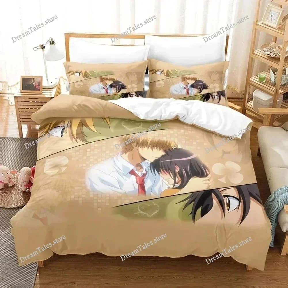 Set di Biancheria da Letto Stile Kaichou Wa Maid-sama Usui Takumi Misaki, Copripiumino e Federe, Set per Letto Matrimoniale, Tessili per la Casa 741