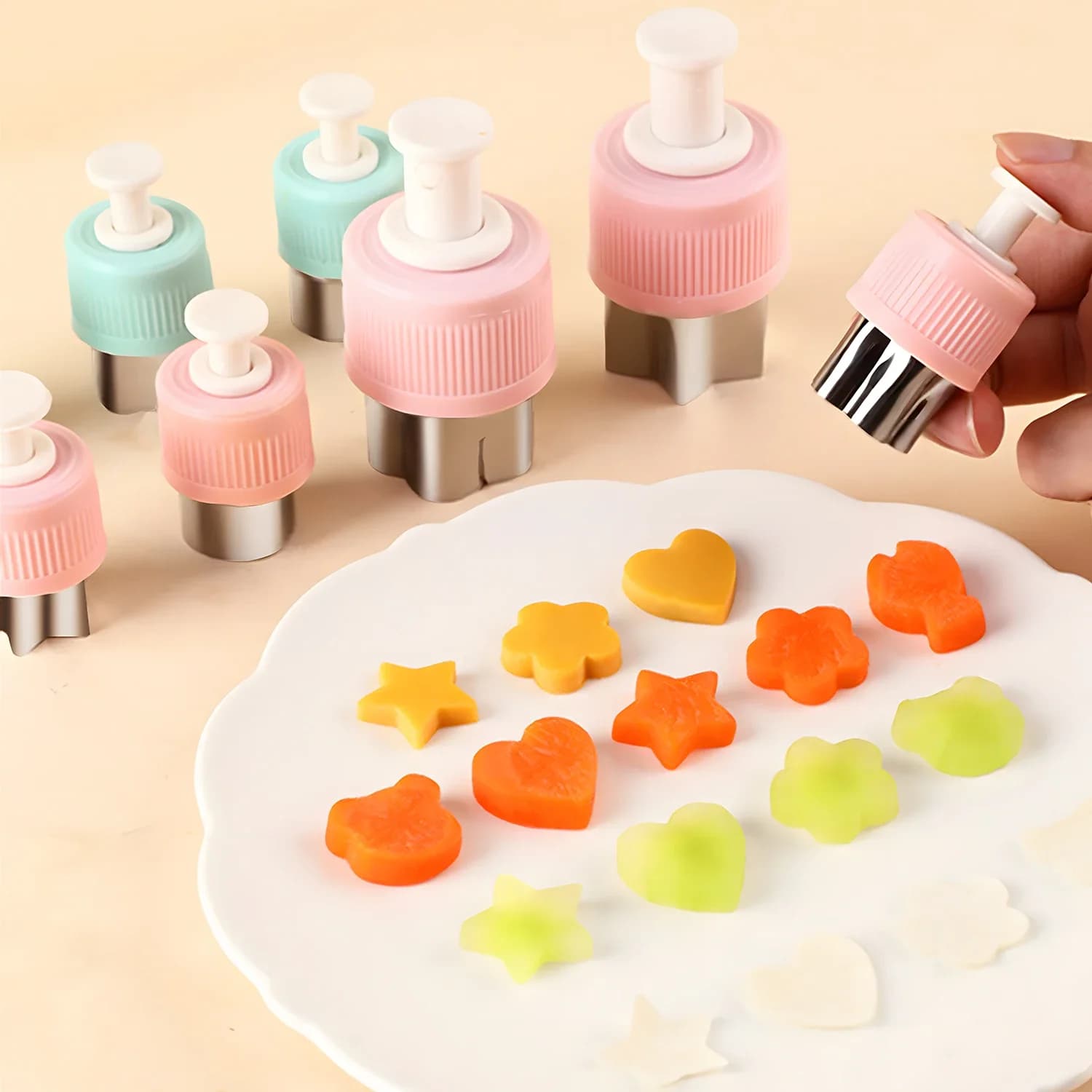 3/5/8 pezzi pressati frutta stampa taglio fiore verdura cucina goffratura biscotto stampo da taglio per bambini pranzo Bento Box