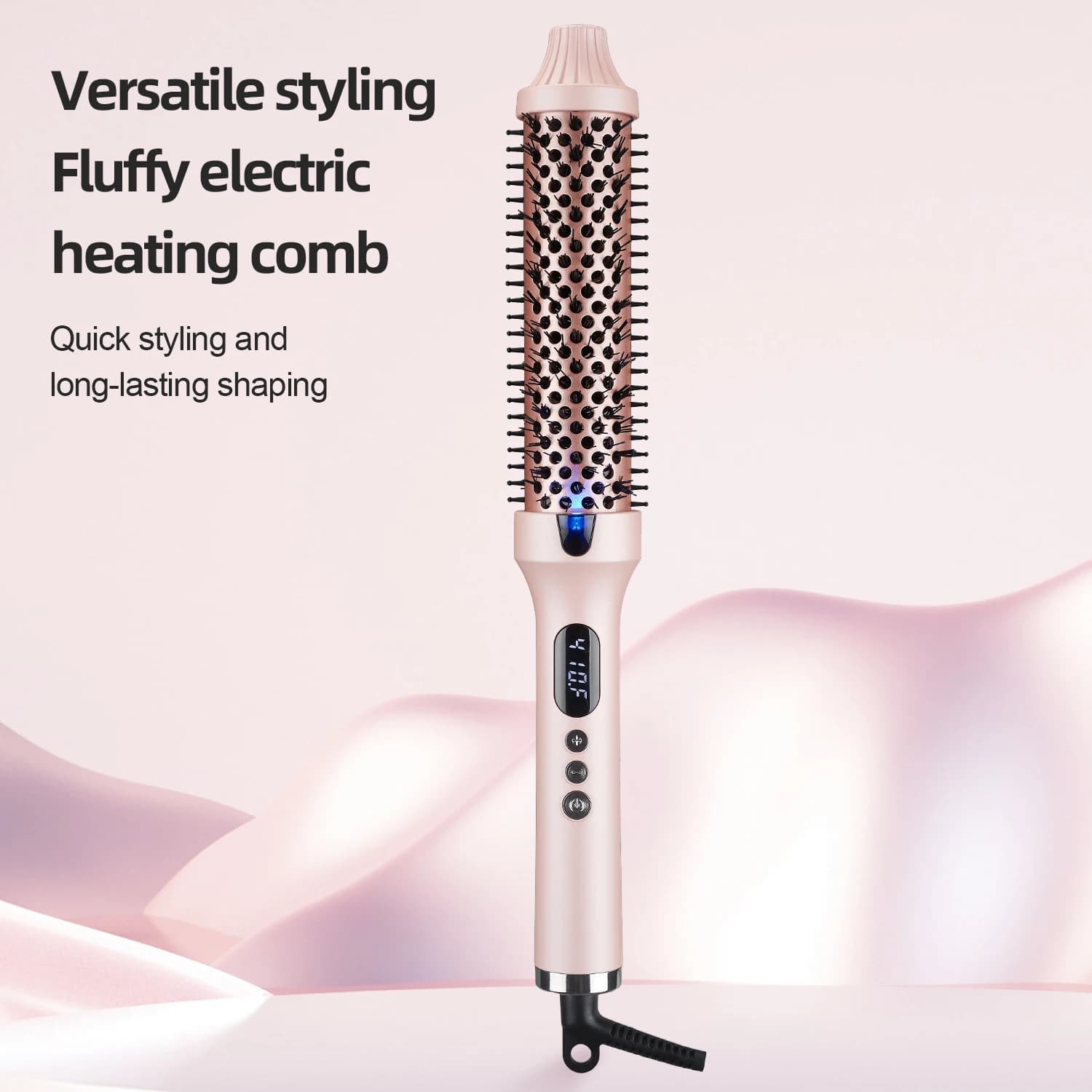 Spazzola Termica 2-in-1 per Lisciare e Arricciare, Pettine Rotondo da 38mm con Riscaldamento PTC per Volumizzare le Radici, Ferro per Capelli Lisci e Morbidi