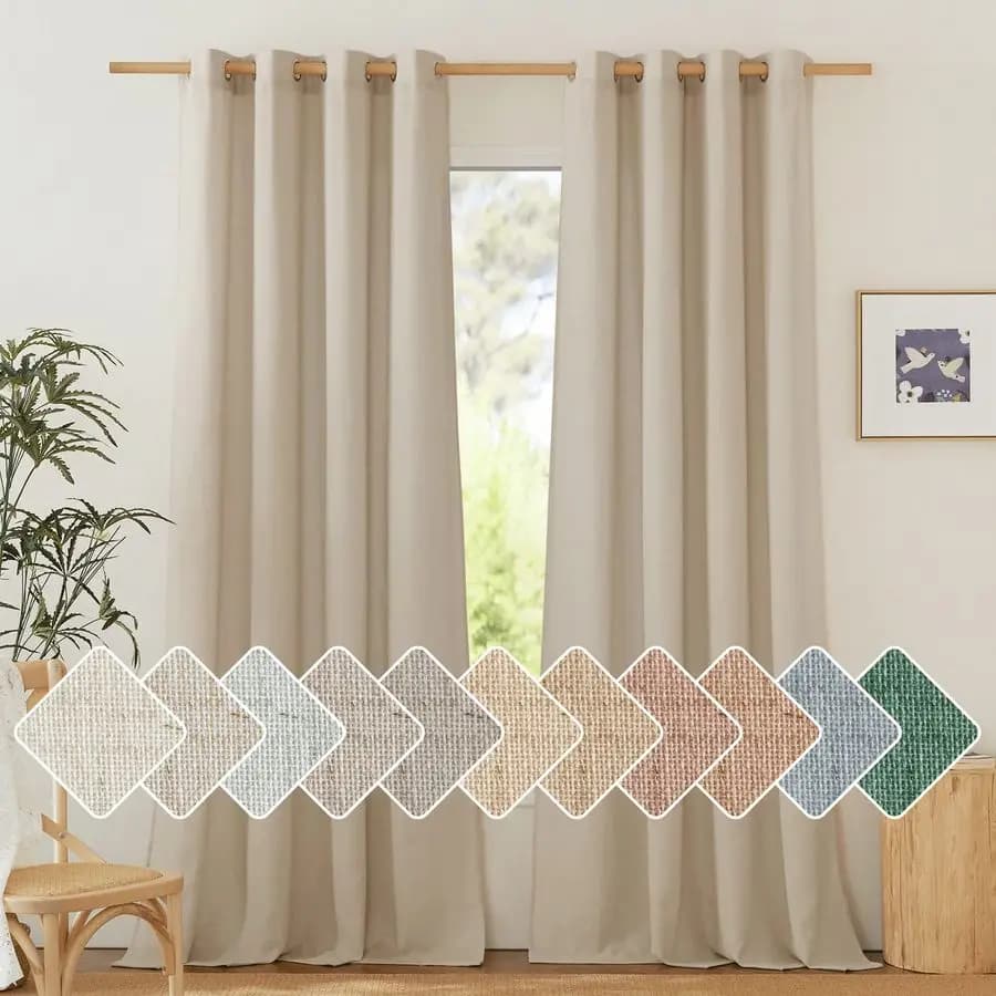 Thicknesses in Flax Filtranti la Luce, with Eyelets, Semi-transparents, Not Transparent, in Mixed Linen, Vintage and Rustic style