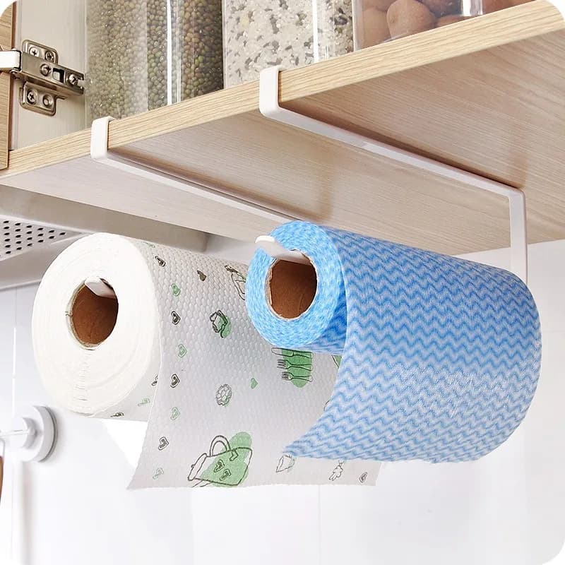 Armadietto per porta fazzoletti in metallo da appendere alla cucina Scaffale per pellicole in rotolo di carta non perforata Portaoggetti per tessuti montati a parete per la casa