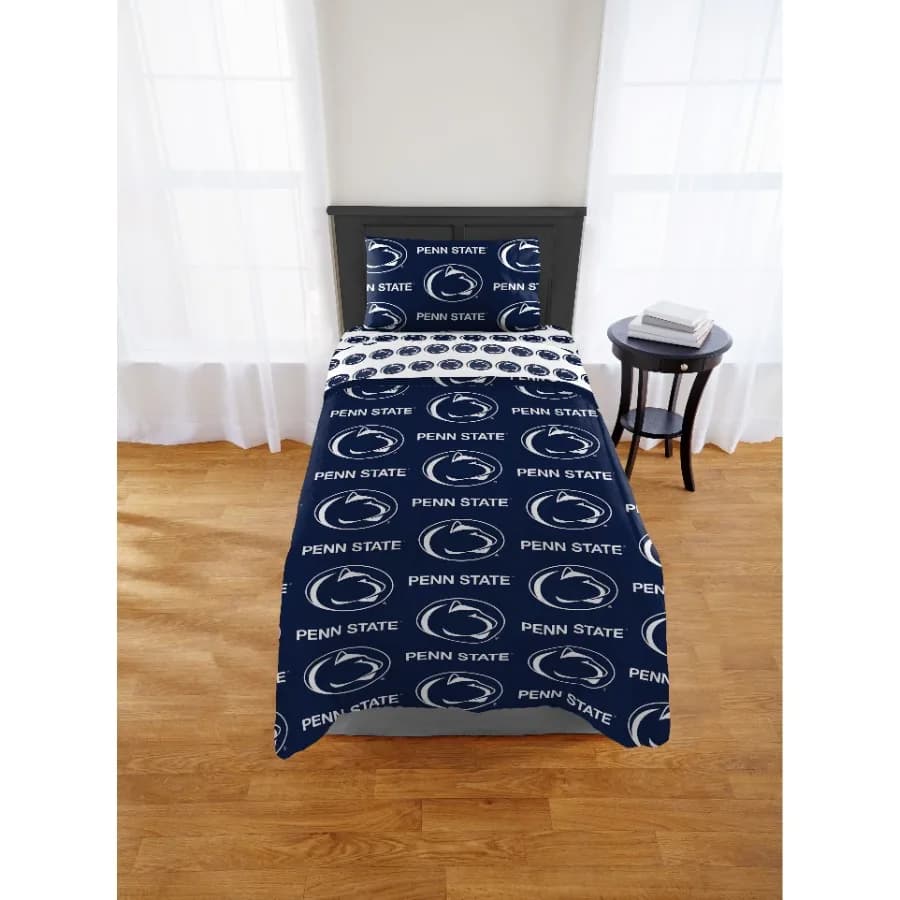 Penn State Nittany Lions Bedlinen Set, 100% Polyester, Twin Size, Team Colors, 4 Piece Set